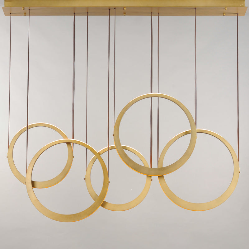 Tether 5 Light Pendant Brass