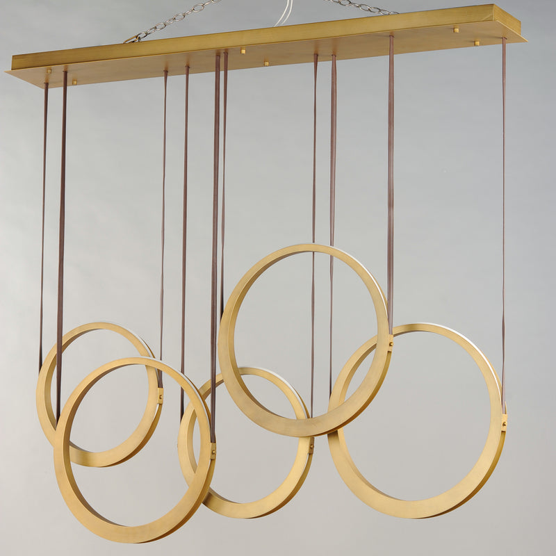 Tether 5 Light Pendant Brass
