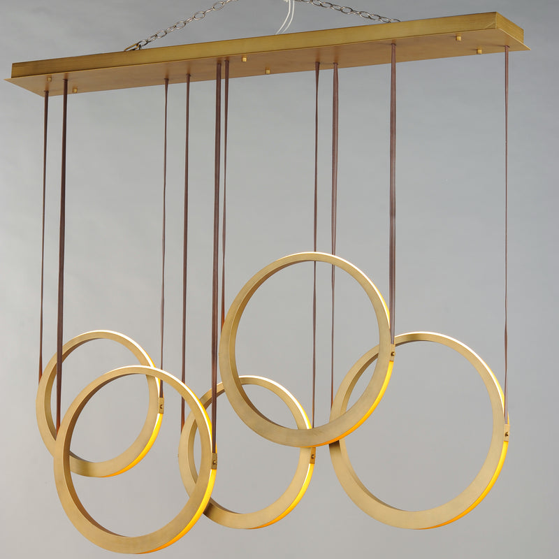 Tether 5 Light Pendant Brass