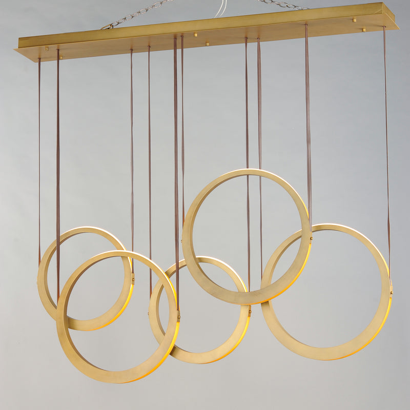 Tether 5 Light Pendant Brass