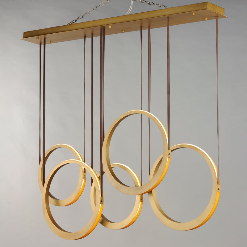 Tether 5 Light Pendant Brass