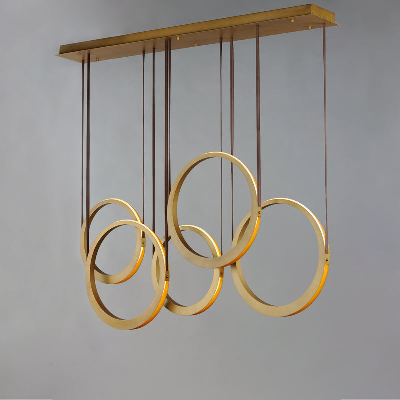 Tether 5 Light Pendant Brass