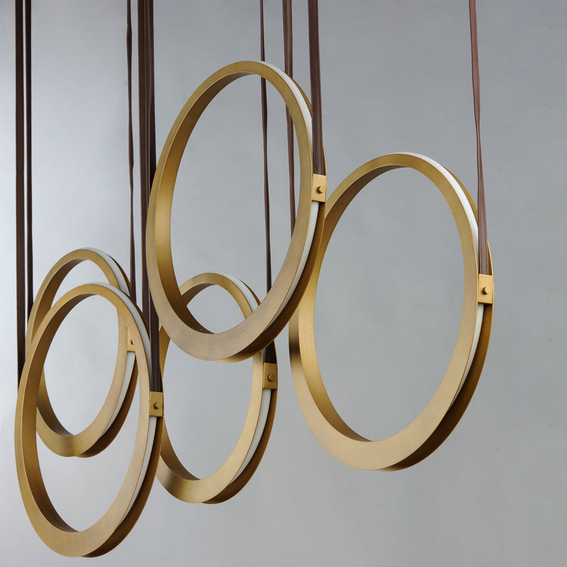 Tether 5 Light Pendant Brass