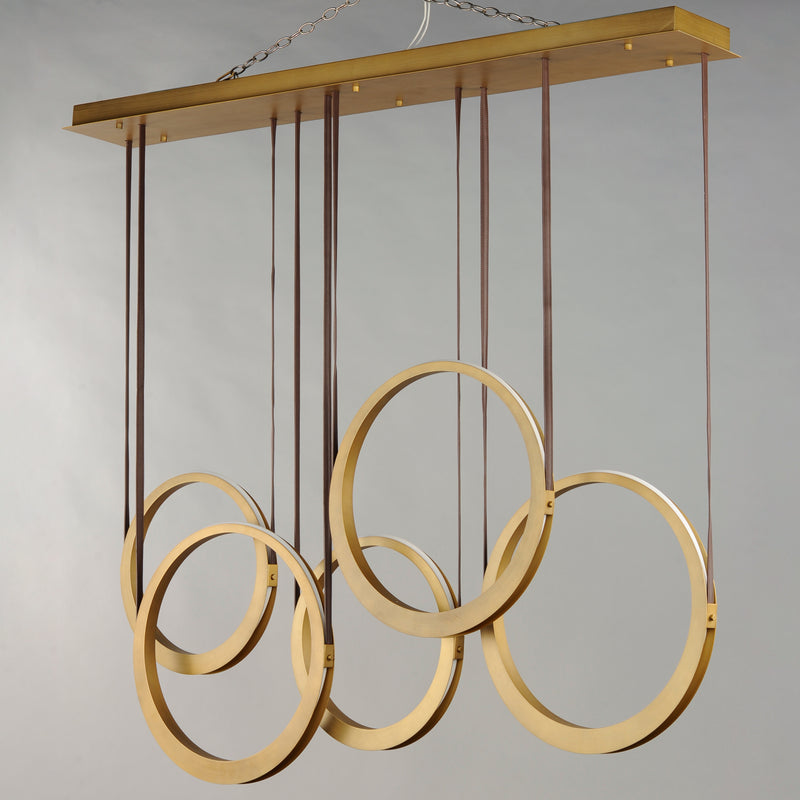 Tether 5 Light Pendant Brass