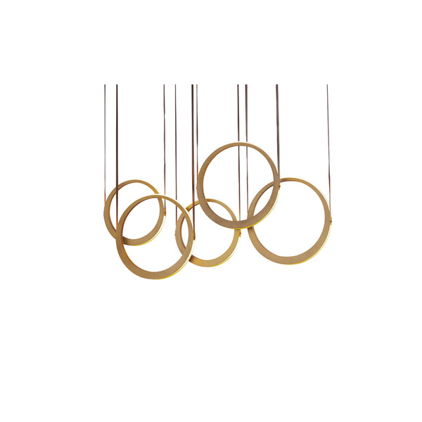 Tether 5 Light Pendant Brass