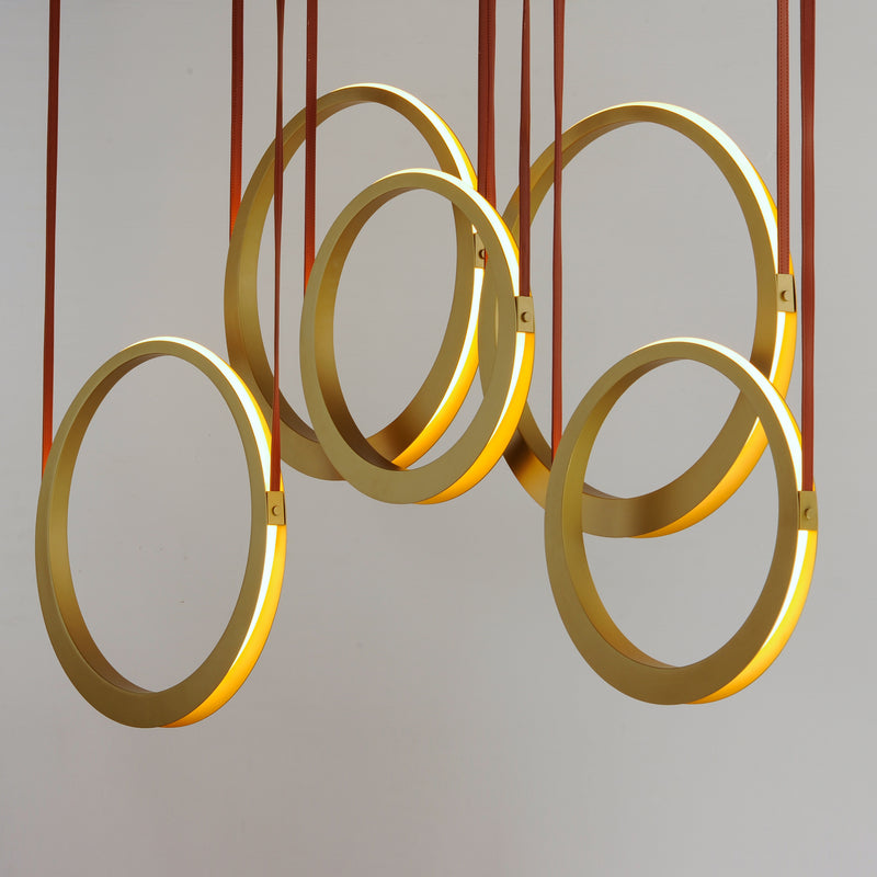 Tether 5 Light Pendant Brass