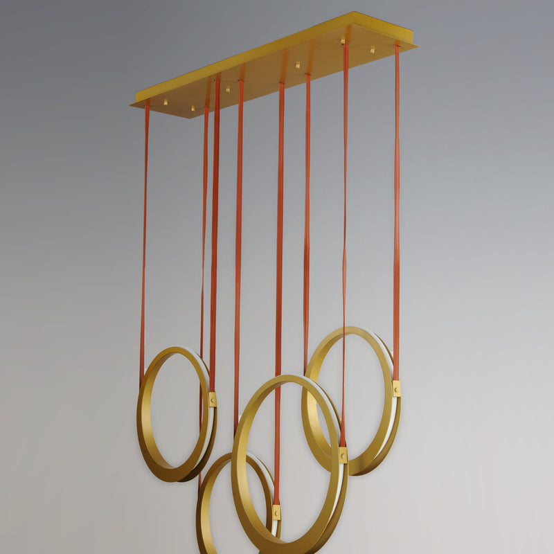 Tether 5 Light Pendant Brass