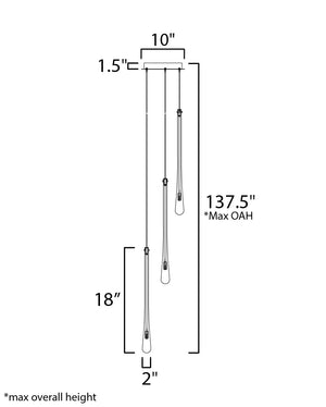 Stillo 3 Light Pendant Gold