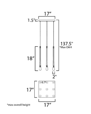 Stillo 9 Light Pendant Black