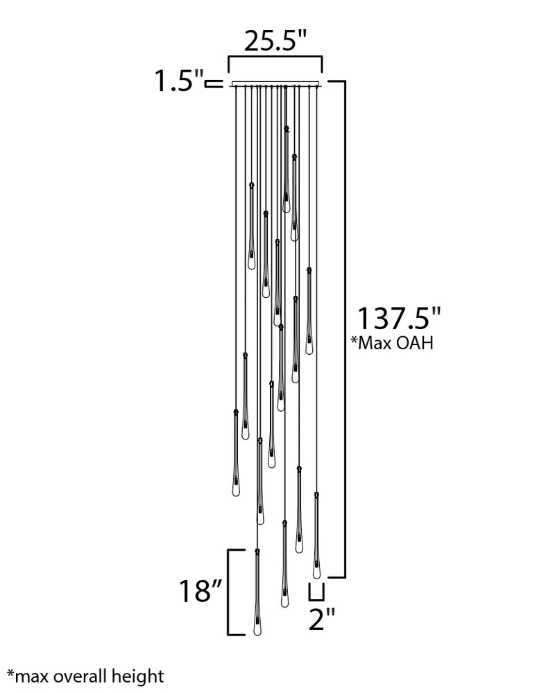 Stillo 18 Light Pendant Nickel