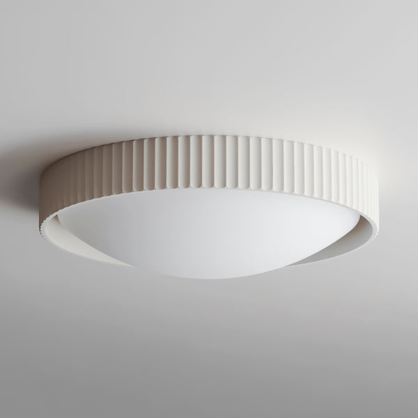White Souffle Led Flush Mount L