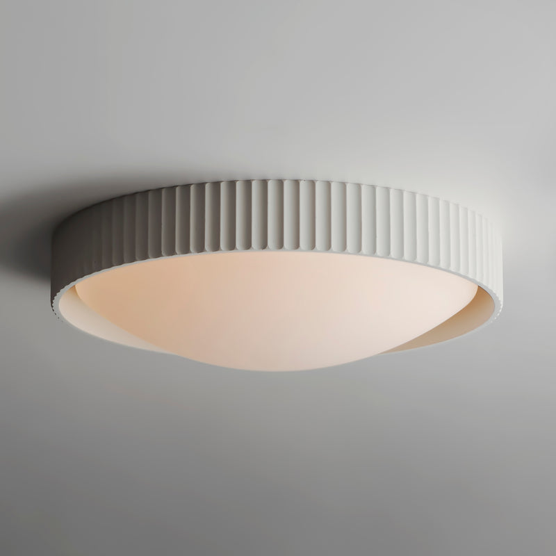 White Souffle Led Flush Mount L