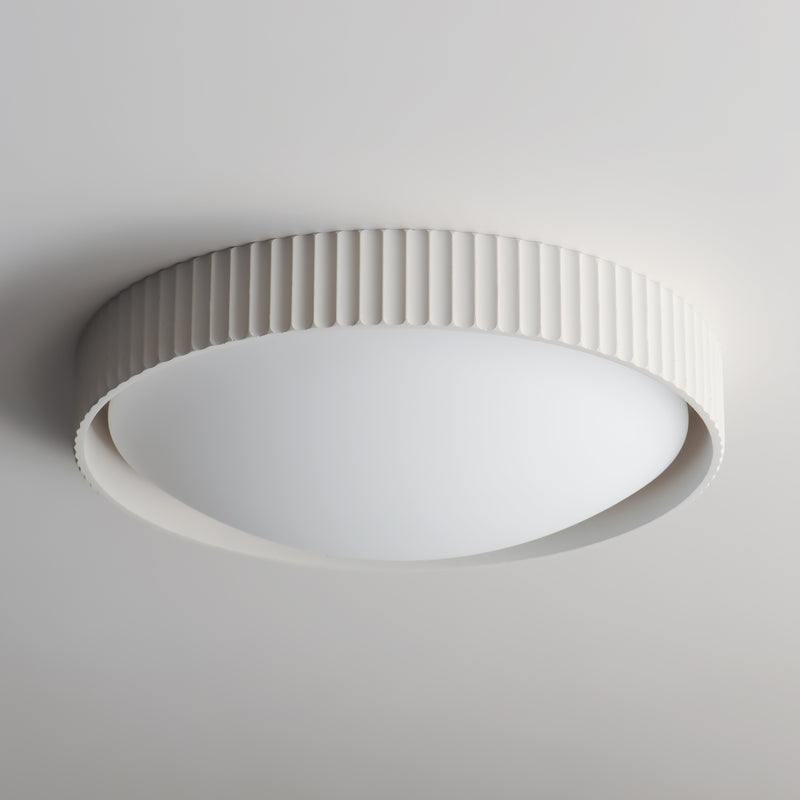 White Souffle Led Flush Mount L