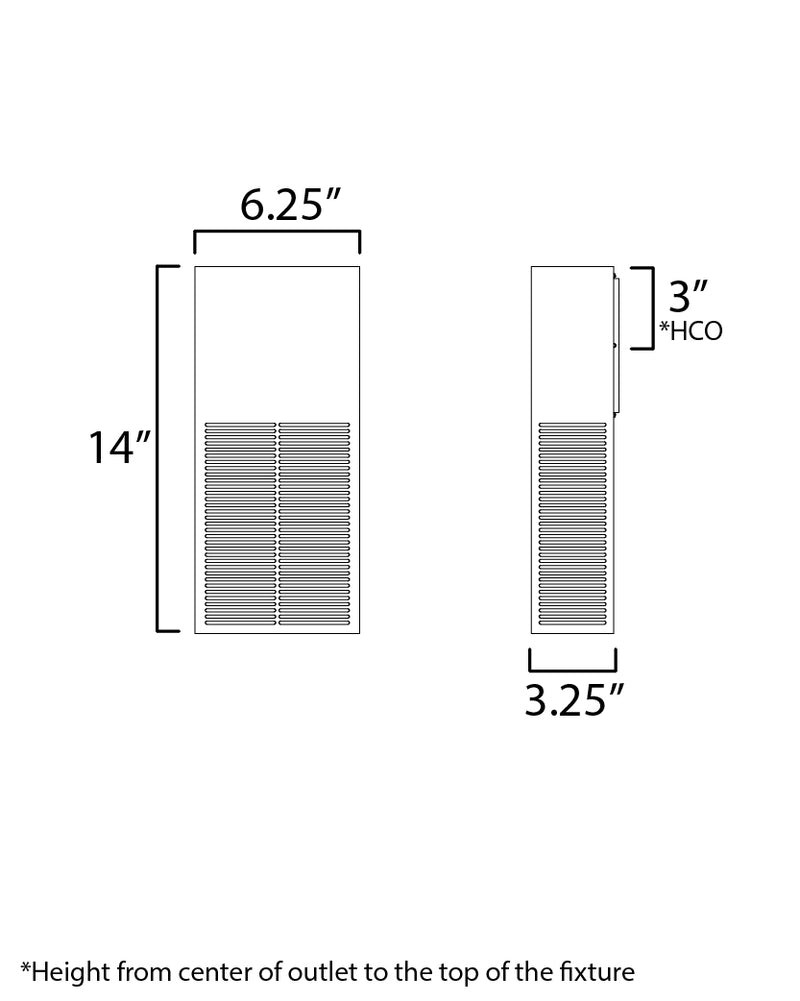 Grate Outdoor Wall Sconce Black S