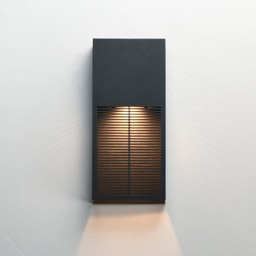 Grate Outdoor Wall Sconce Black S