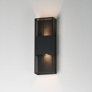 Grate Outdoor Wall Sconce Black M