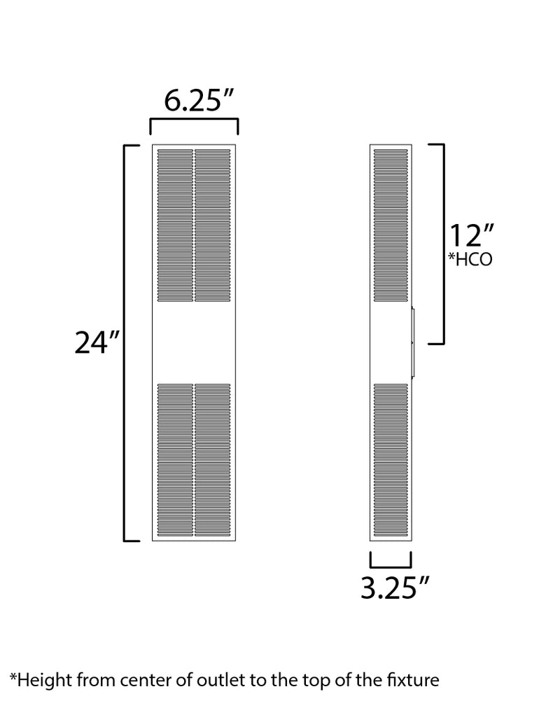 Grate Outdoor Wall Sconce Black L