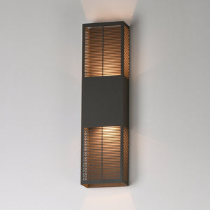 Grate Outdoor Wall Sconce Bronze L