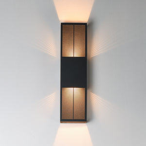 Grate Outdoor Wall Sconce Black L