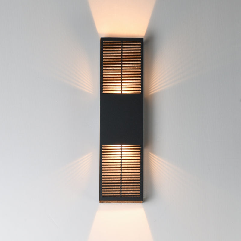 Grate Outdoor Wall Sconce Black L