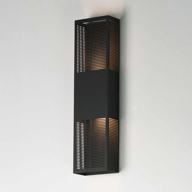 Grate Outdoor Wall Sconce Black L