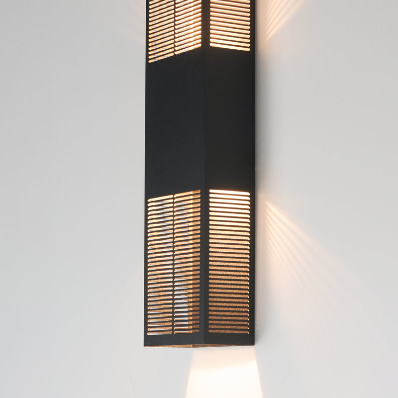 Grate Outdoor Wall Sconce Black L
