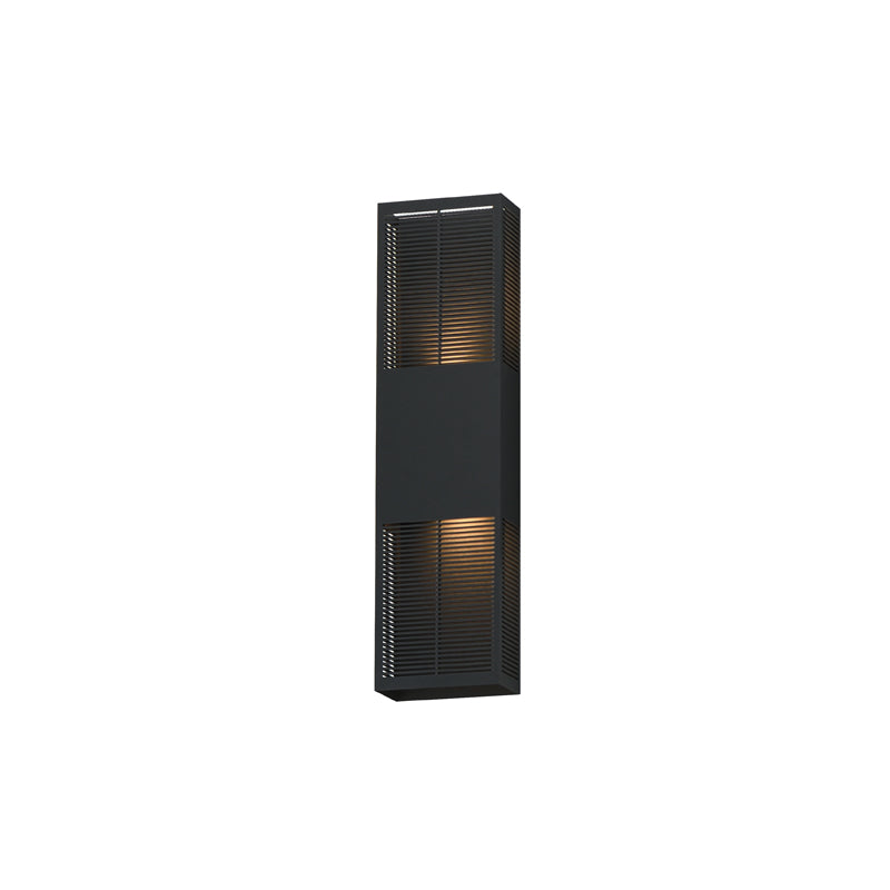 Grate Outdoor Wall Sconce Black L