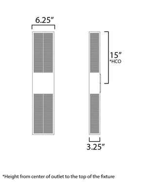 Grate Outdoor Wall Sconce Black XL