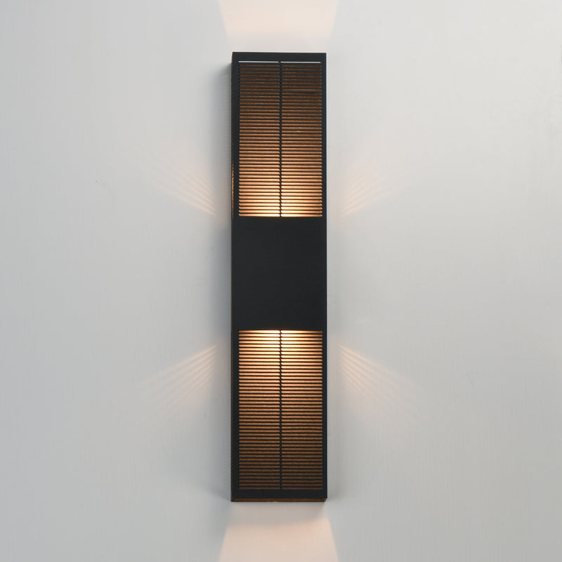 Grate Outdoor Wall Sconce Black XL