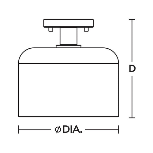 Elsa Med Base Semi-Flush Brass