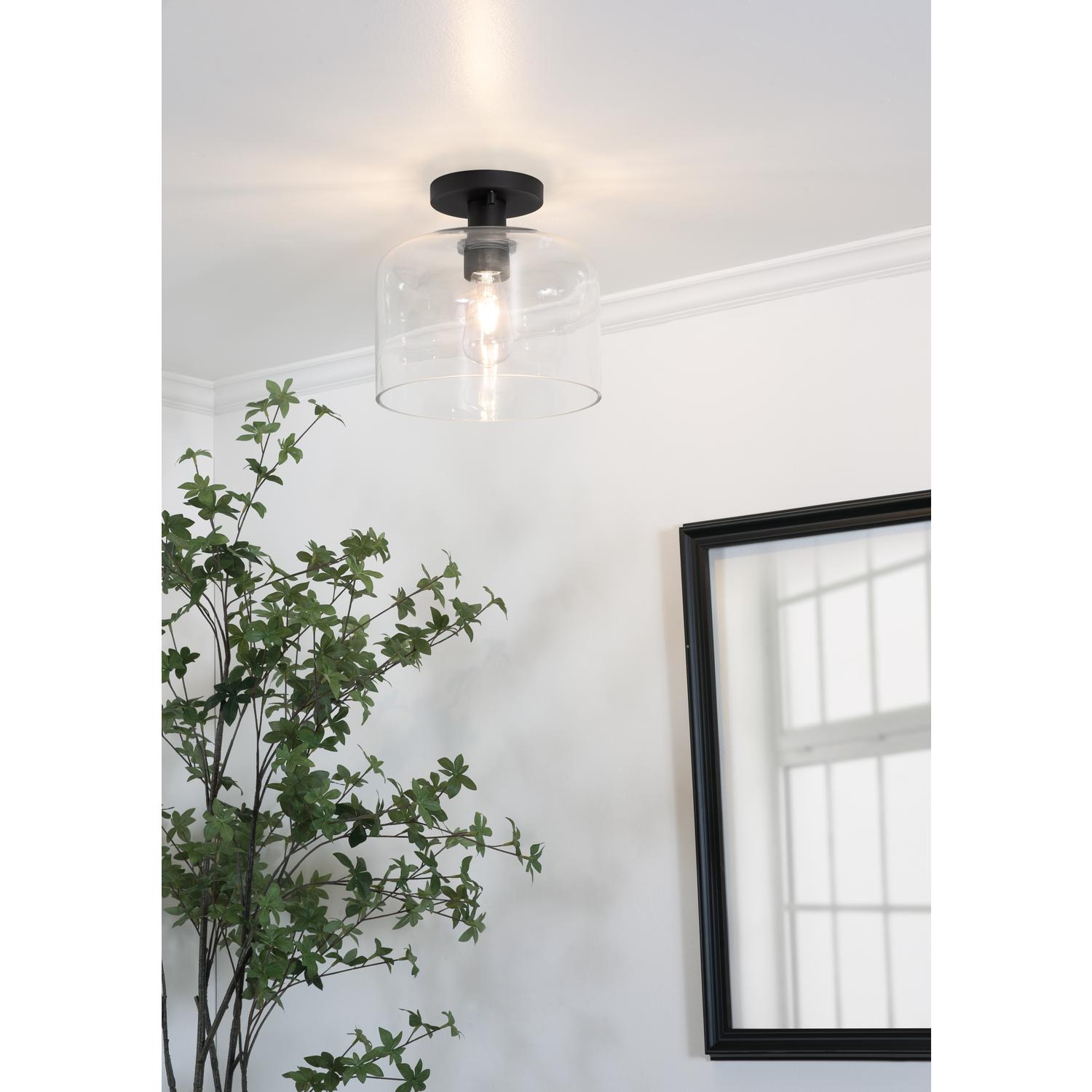 Elsa Med Base Semi-Flush Nickel
