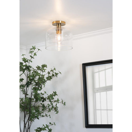 Elsa Med Base Semi-Flush Brass