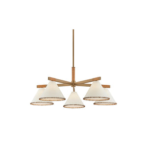 Stoney Pendant Brass 5 Light