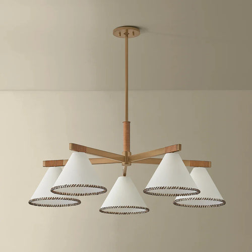 Stoney Pendant Brass 5 Light