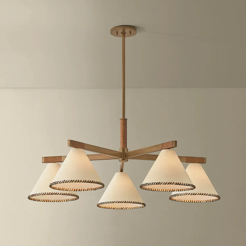 Stoney Pendant Brass 5 Light
