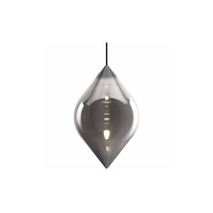 Flare Top Pendant Silver Borosilicate Glass