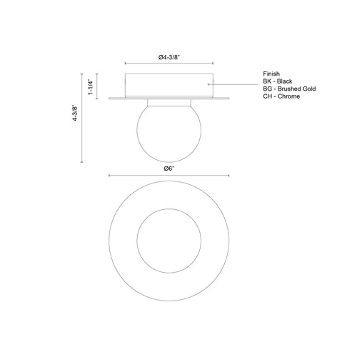 Elixir Chrome Flush Mount S