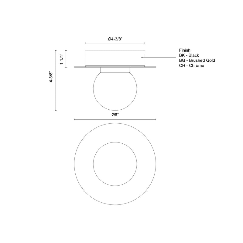 Elixir Chrome Flush Mount S