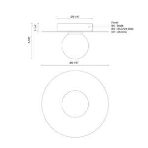 Elixir Chrome Flush Mount M