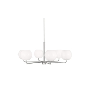 Rory Six Light Chandelier Nickel