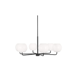 Rory Six Light Chandelier Black
