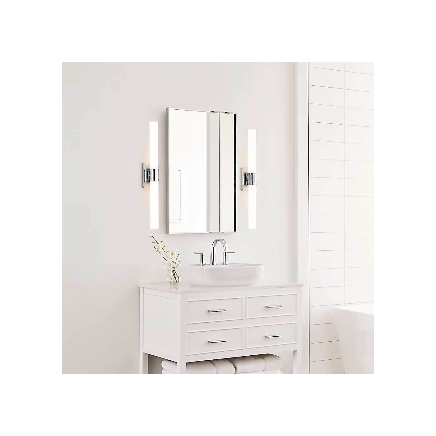 Keaton Large Vanity Sconce Chrome