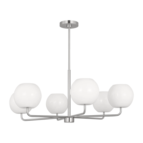 Rory Six Light Chandelier Nickel