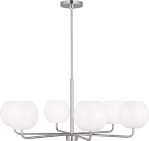 Rory Six Light Chandelier Nickel