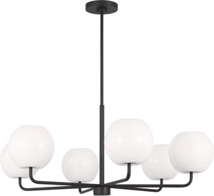 Rory Six Light Chandelier Black