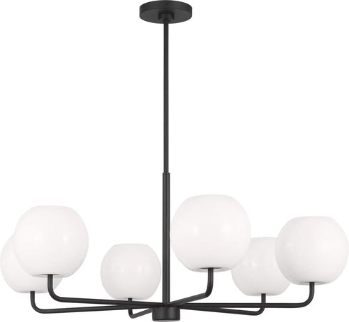 Rory Six Light Chandelier Black