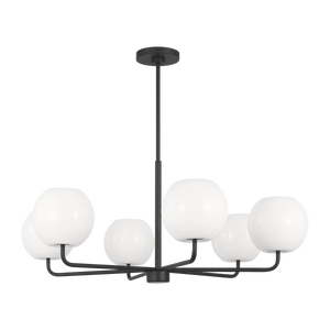 Rory Six Light Chandelier Black
