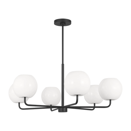 Rory Six Light Chandelier Black