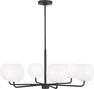 Rory Six Light Chandelier Black