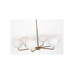 Rory Six Light Chandelier Brass